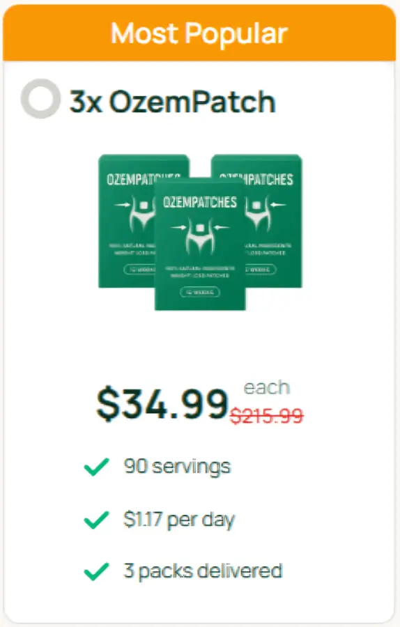 OzemPatch offer package price 
